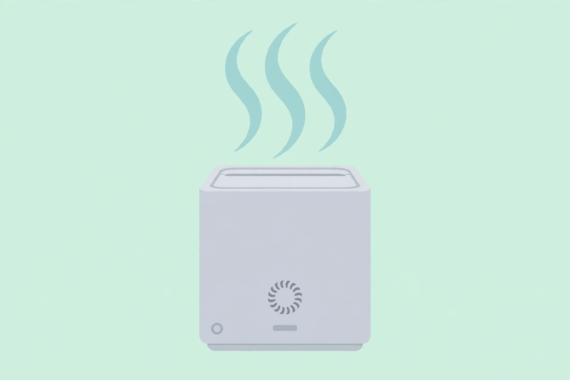 Illustration of a minimalist evaporative humidifier