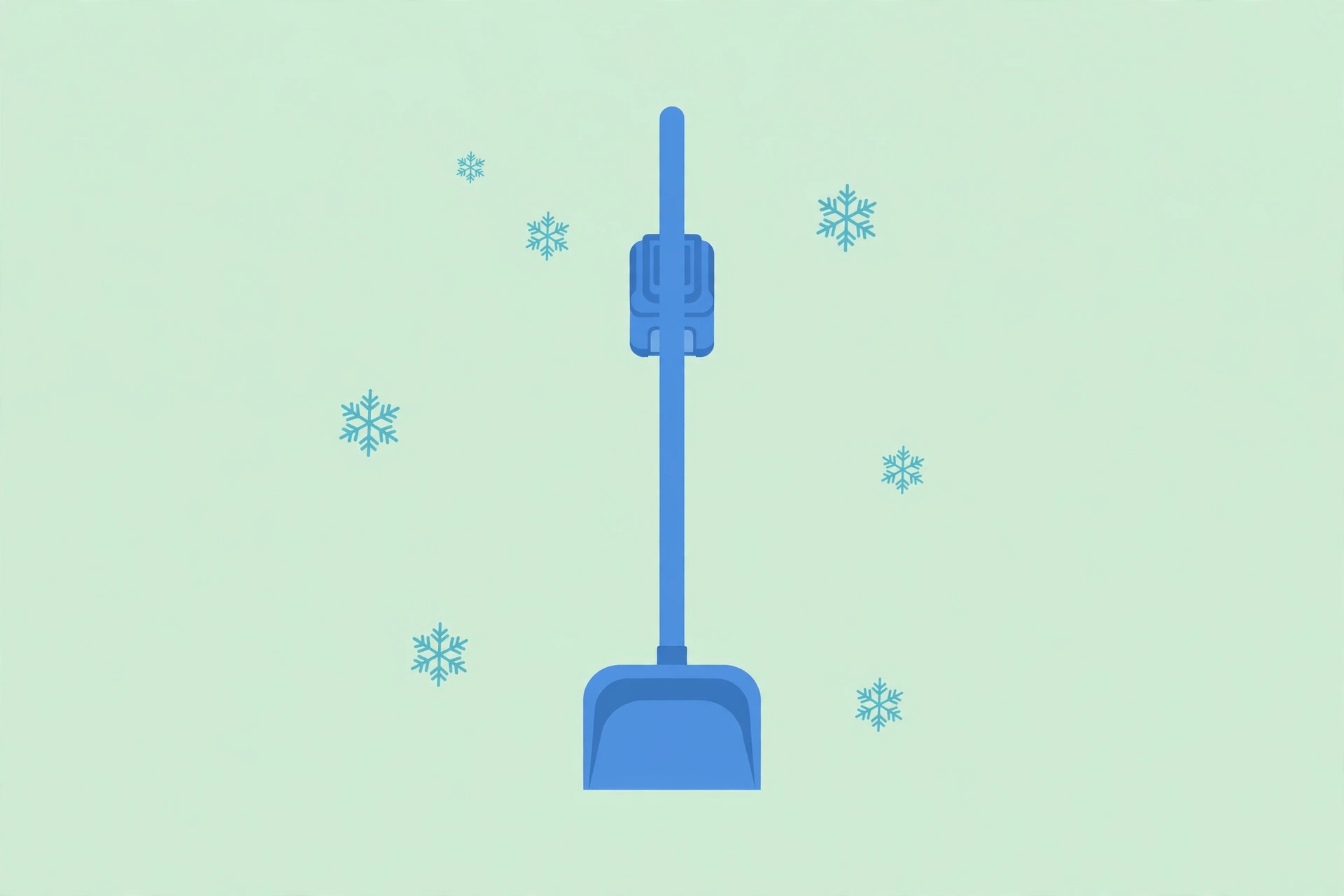 Illustration of a compact cordless electric snow shovel