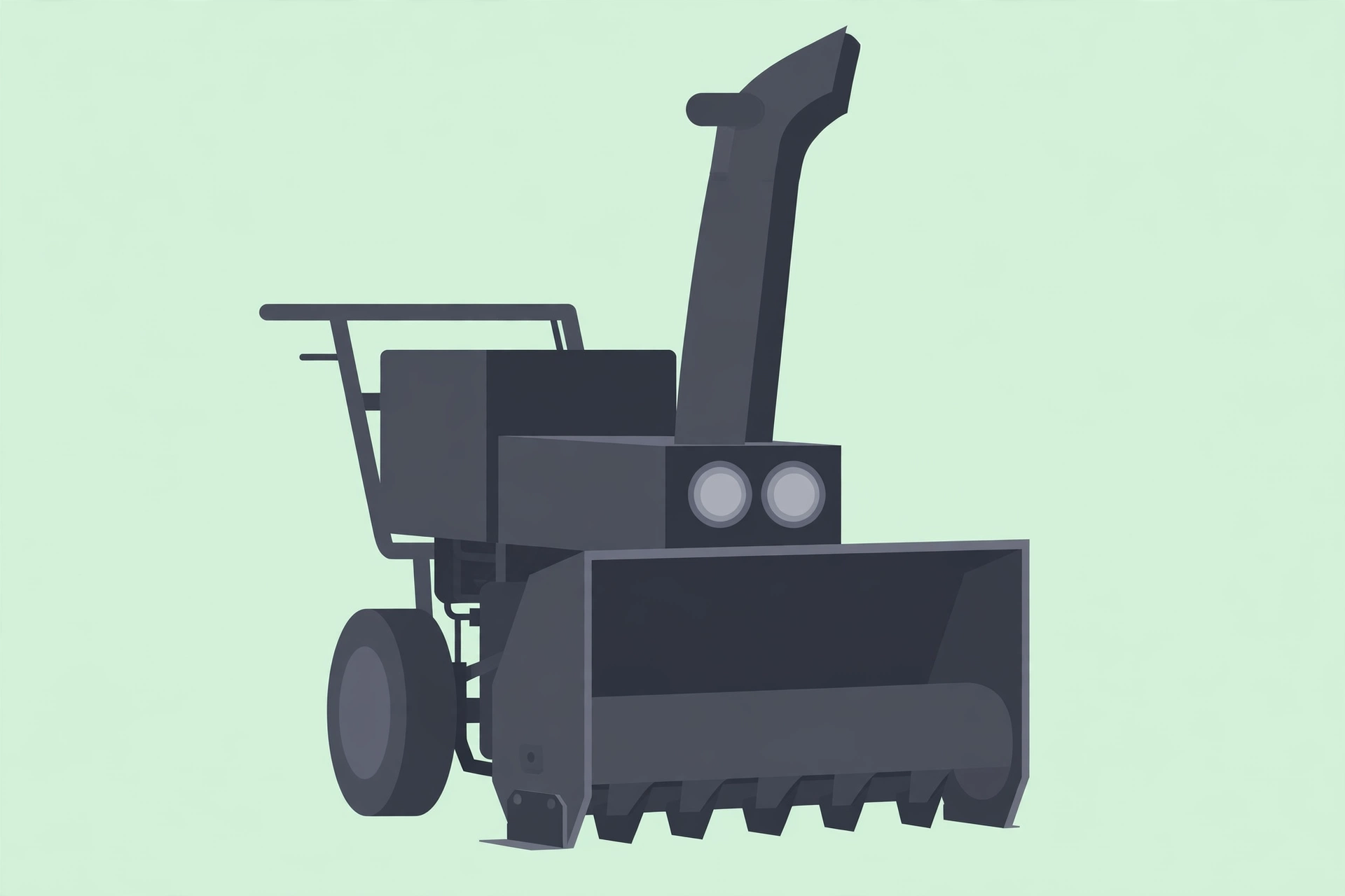 Illustration of a large two-stage self-propelled snow blower